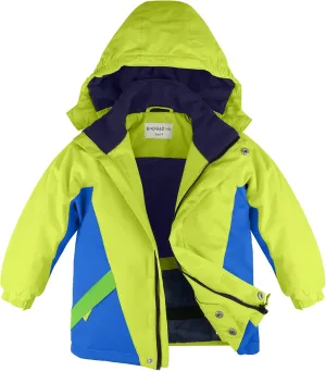 Boy's Waterproof Ski Jacket,Kids Warm Winter Snow Coat,Hooded Fleece Outwear,Windproof RainCoat