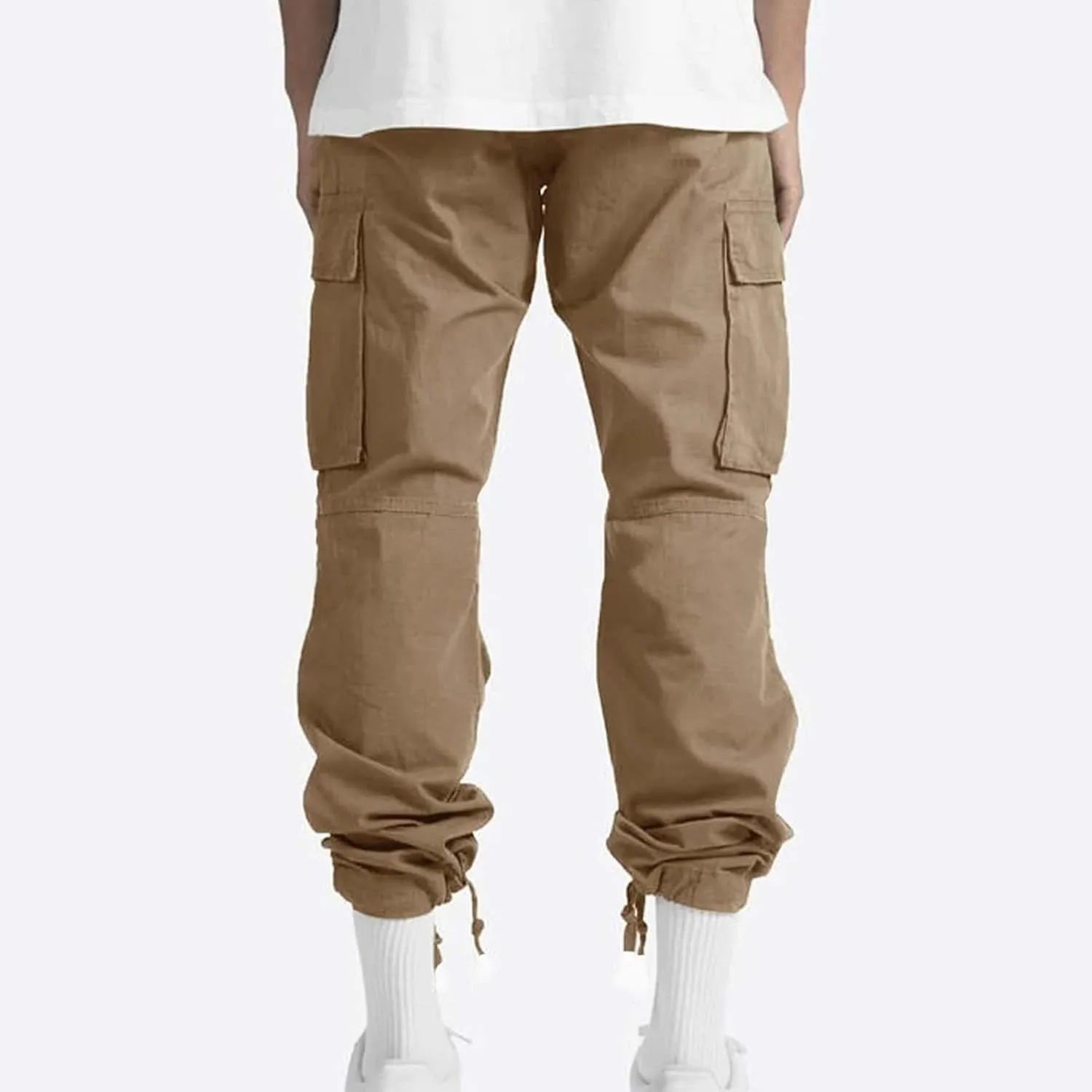 Cargo Work Pants for Men Elastic Waist Hiking Pants Plus Size Athletic Joggers with Multi Pockets Outdoor Tactical Pant