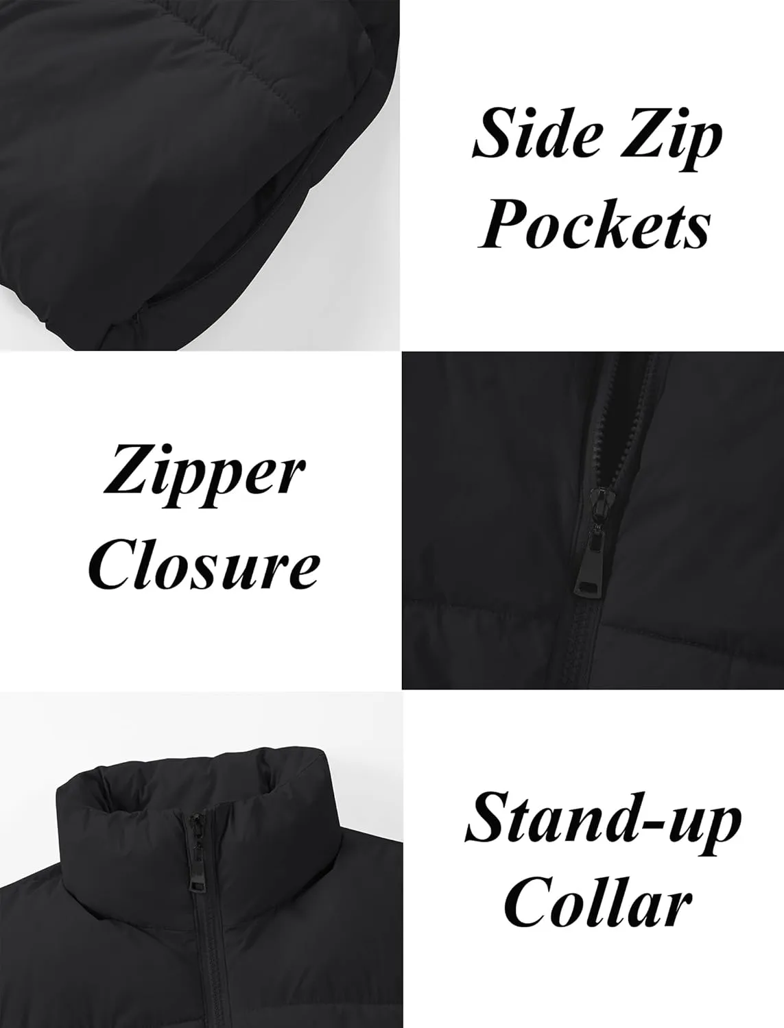 EXARUS Girls Puffer Vest Cropped Puffy Water Resistant with Pockets Lightweight Outerwear Vests Warm Sleeveless 6-14Y
