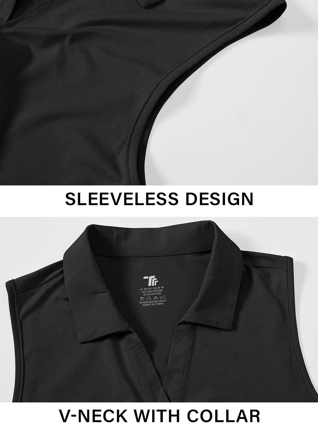 Gopune Women's Sleeveless Golf Shirts Quick Dry Lightweight UPF 50  Tennis Polo Shirts Collared V-Neck Tank Tops