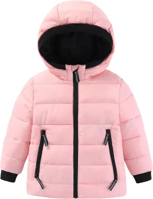 Hiheart Boys Girls Thick Padded Winter Coat Warm Hooded Jacket