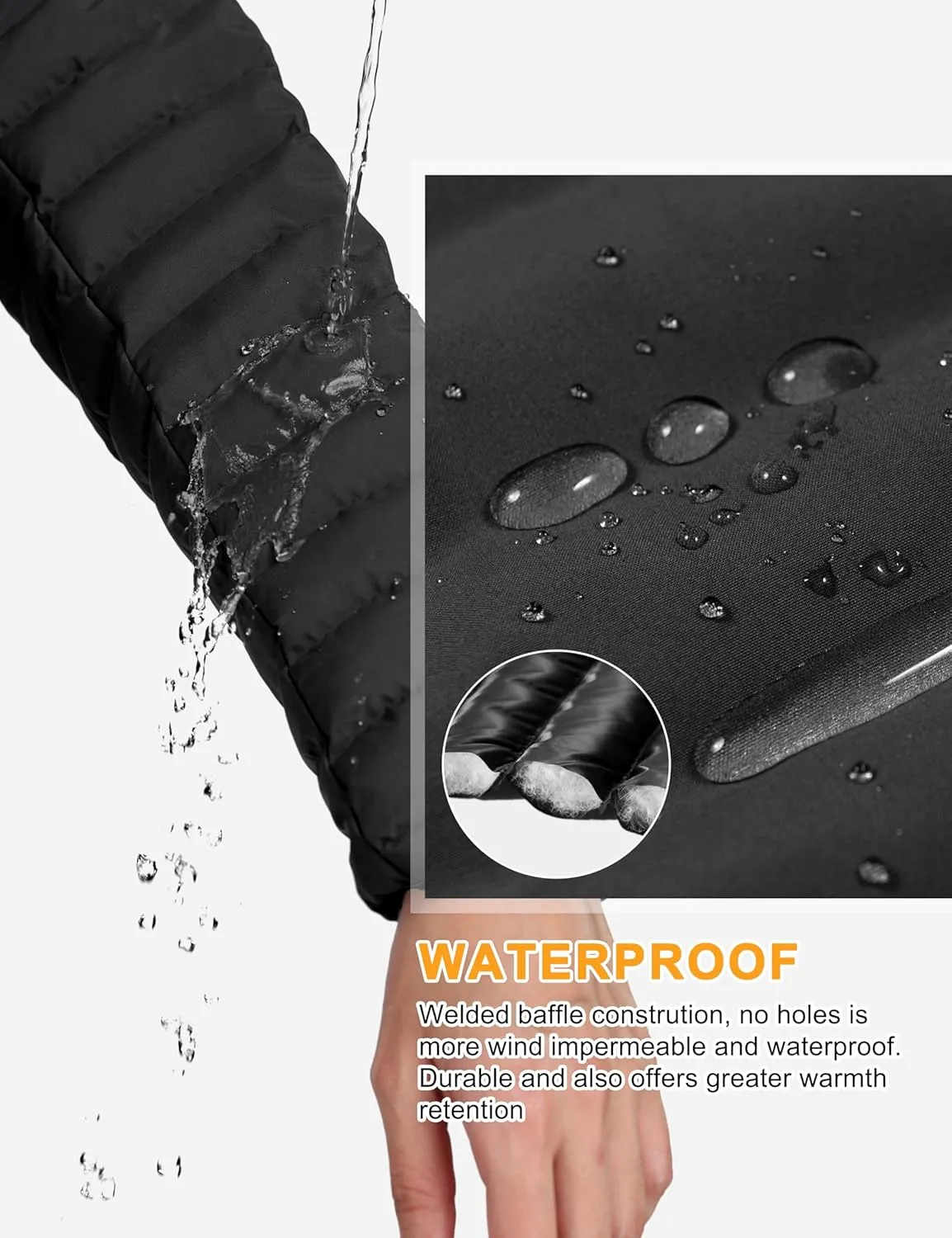 Little Donkey Andy Women's Warm Waterproof Puffer Jacket Hooded Windproof Winter Coat with Recycled Insulation