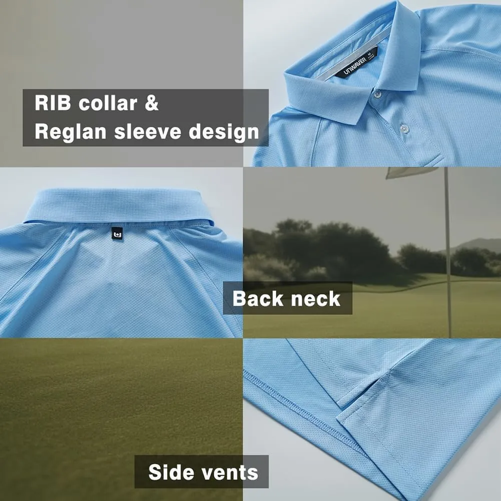 Men's Golf Polo Shirts Short Sleeve, Wicks Moisture UV Protection Golf Polo Shirts for Men UPF 50