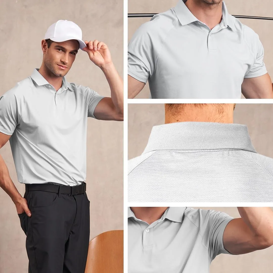 Men's Golf Polo Shirts Short Sleeve, Wicks Moisture UV Protection Golf Polo Shirts for Men UPF 50