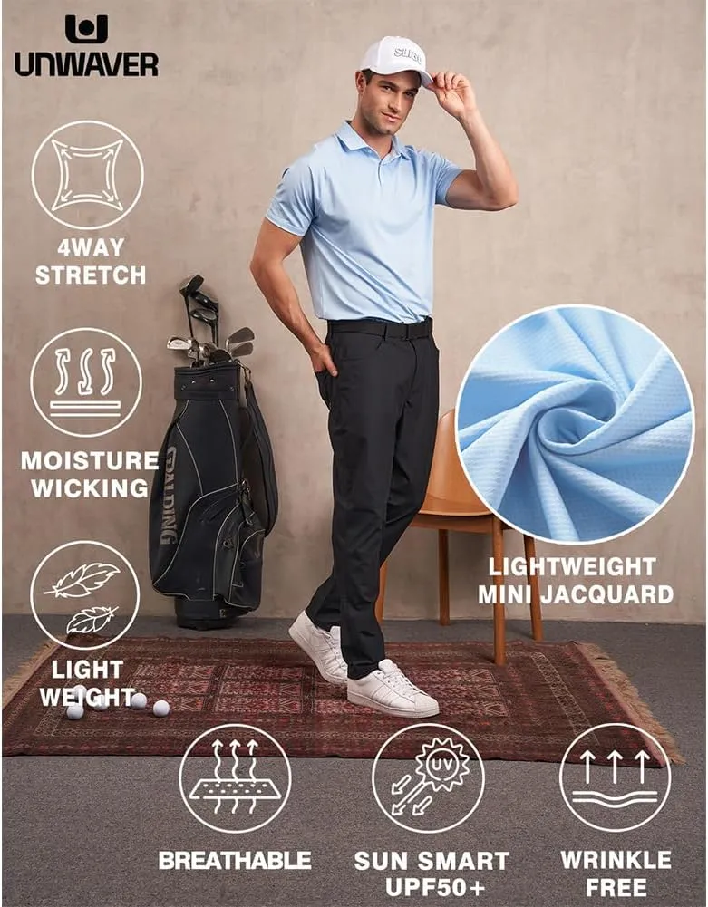 Men's Golf Polo Shirts Short Sleeve, Wicks Moisture UV Protection Golf Polo Shirts for Men UPF 50