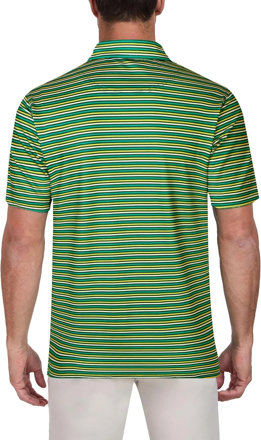 Mens Golf Shirts Short Sleeve Print Dry Fit Moisture Wicking Performance Polo Shirt