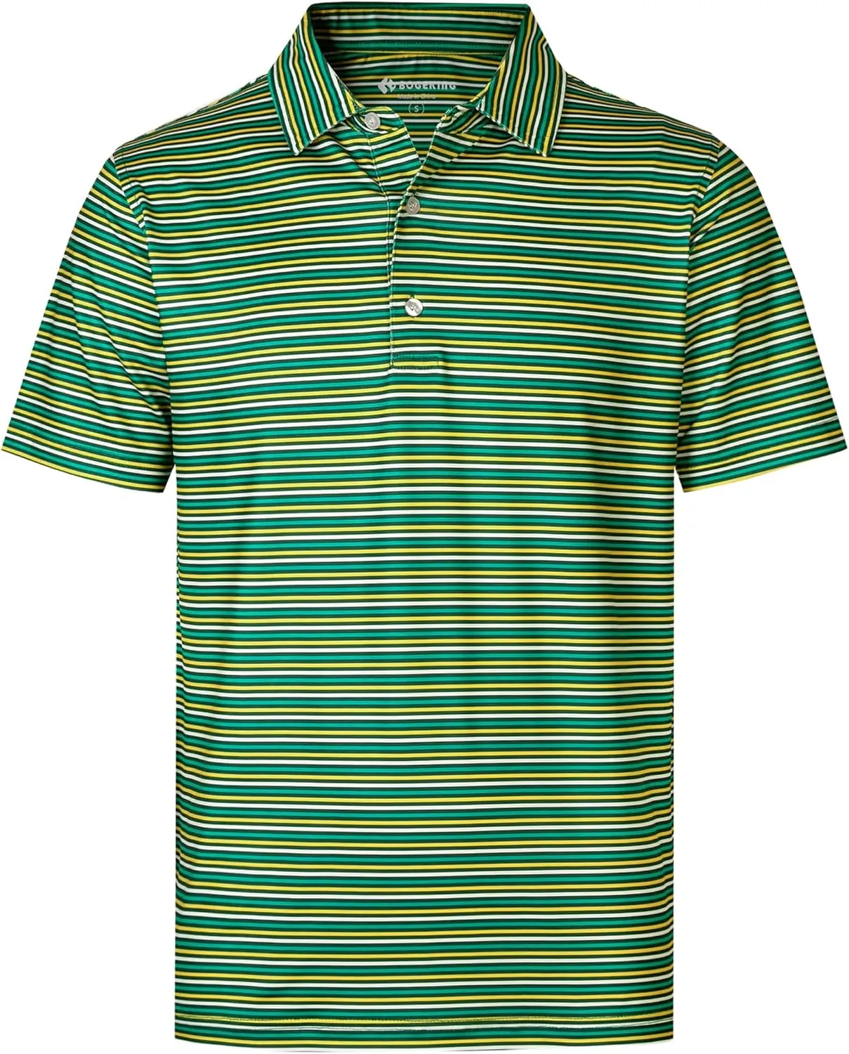 Mens Golf Shirts Short Sleeve Print Dry Fit Moisture Wicking Performance Polo Shirt