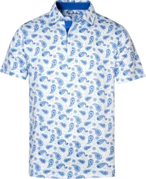 Mens Golf Shirts Short Sleeve Print Dry Fit Moisture Wicking Performance Polo Shirt