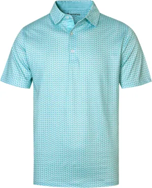 Mens Golf Shirts Short Sleeve Print Dry Fit Moisture Wicking Performance Polo Shirt