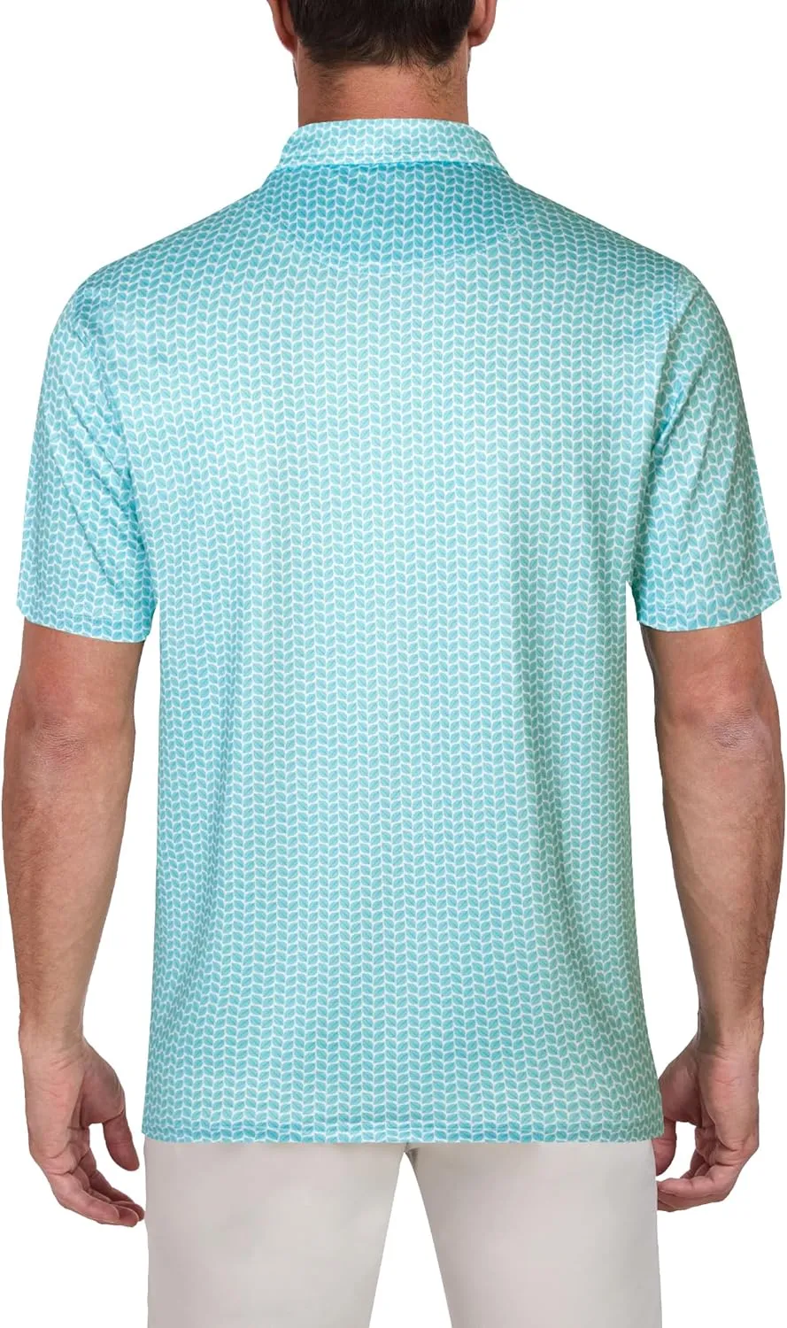 Mens Golf Shirts Short Sleeve Print Dry Fit Moisture Wicking Performance Polo Shirt