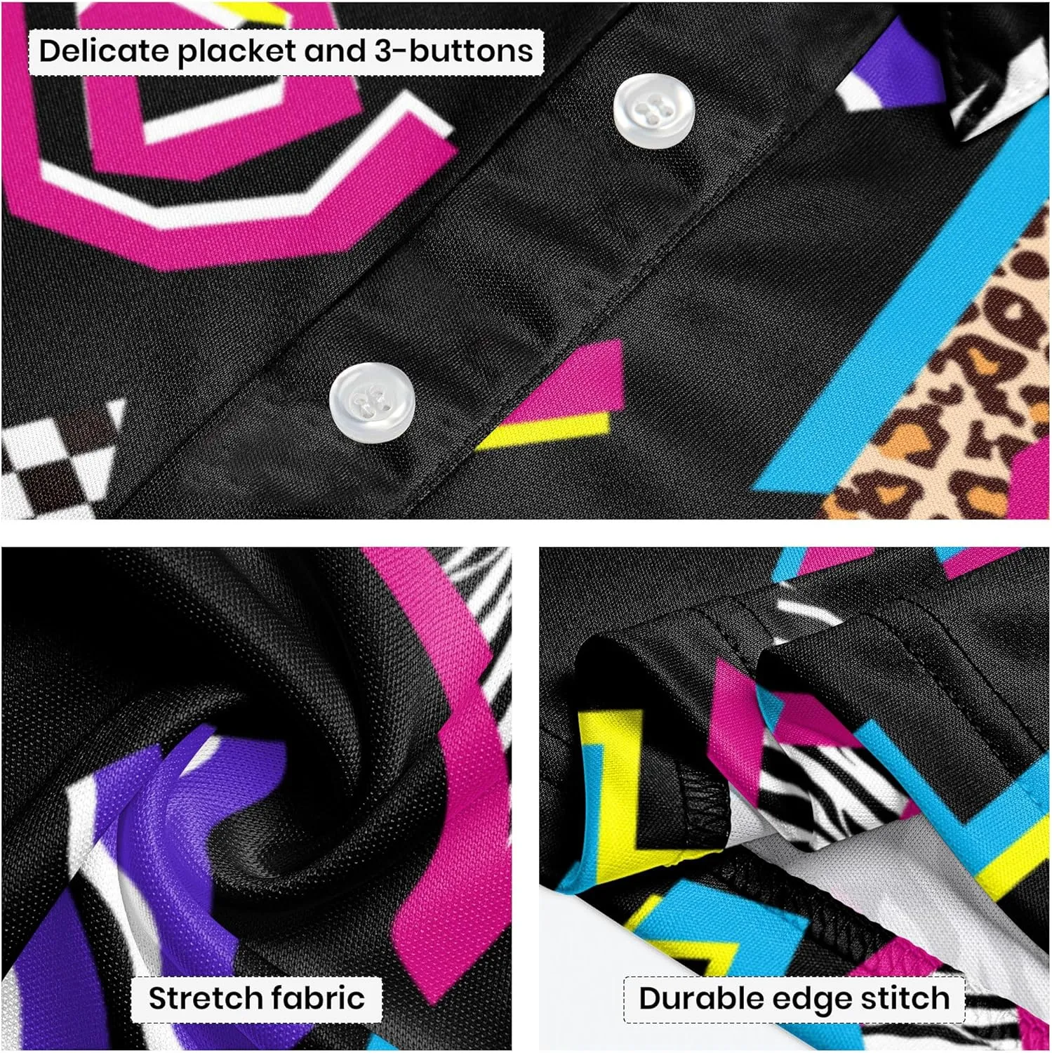 Mens Polo Shirt Retro 80s 90s Golf Tennis Sport T-ShirtSoft Breathable Elastic Fabric Short Sleeve