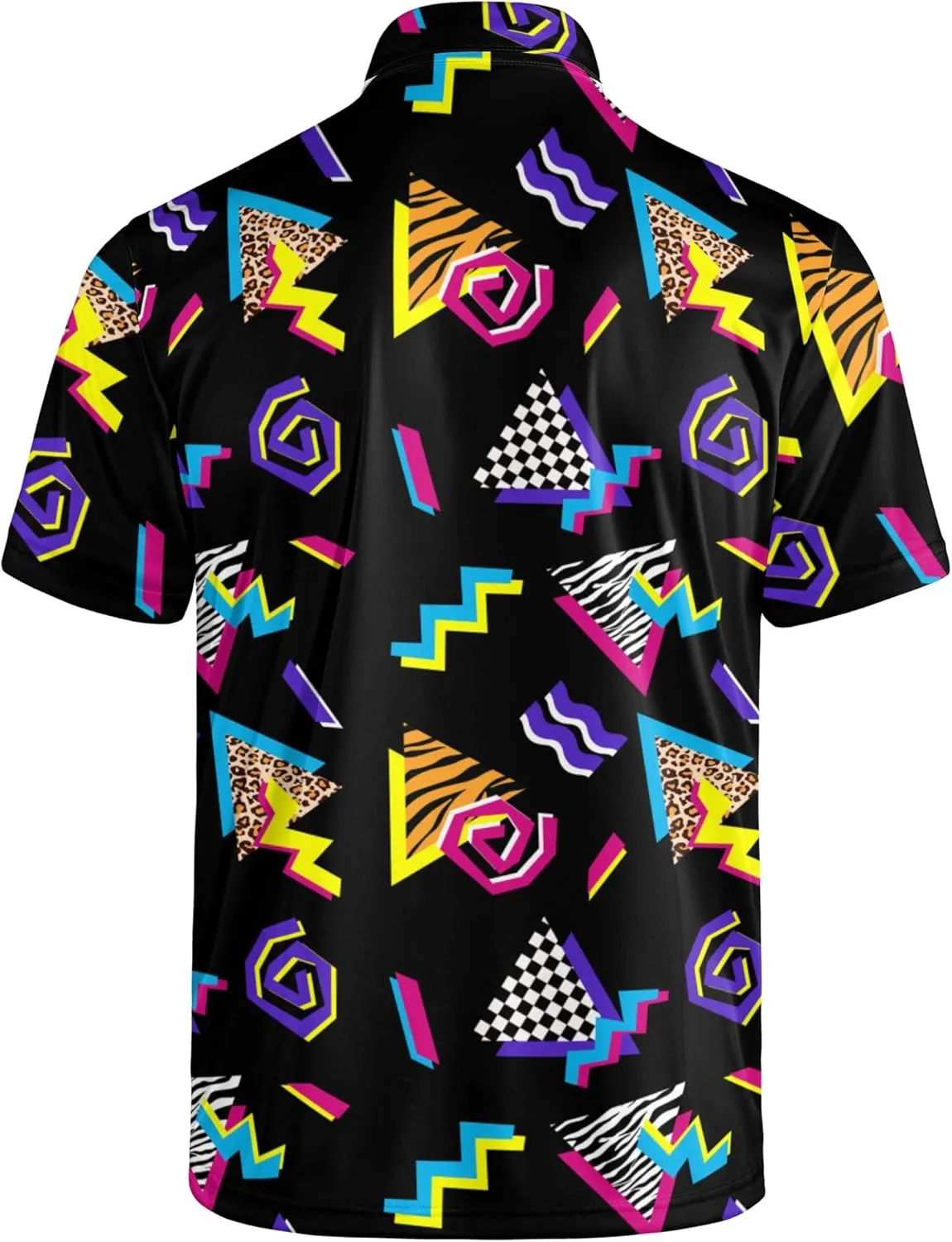 Mens Polo Shirt Retro 80s 90s Golf Tennis Sport T-ShirtSoft Breathable Elastic Fabric Short Sleeve