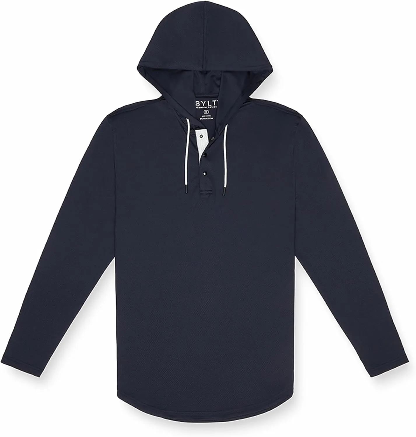 Performance Drop-Cut Circuit Long Sleeve Men's Shirt - Classic Fit, Hoodie with Adjustable Drawcord - Lightweight