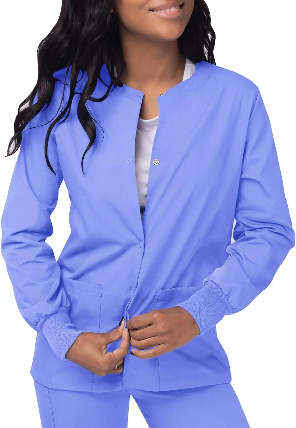 Sivvan Scrubs for Women - Front Snap Warm - Up Jacket
