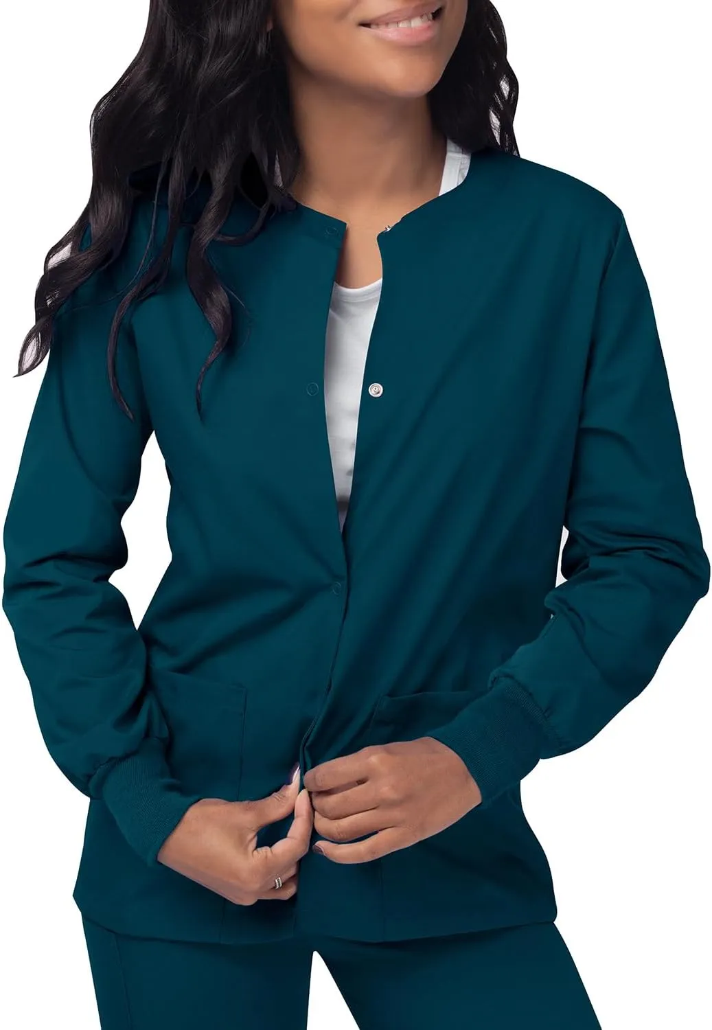 Sivvan Scrubs for Women - Front Snap Warm - Up Jacket