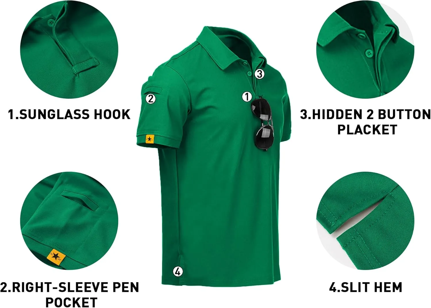 V VALANCH Mens Polo Shirts Short Sleeve Moisture Wicking Golf Polo Athletic Collared Shirt Tennis T-Shirt Tops