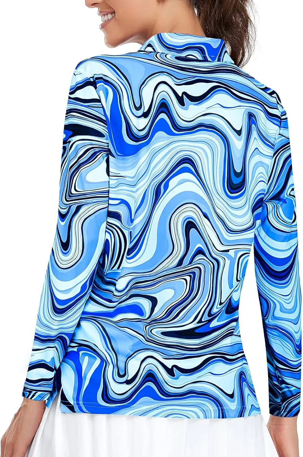 Viracy Womens Golf Shirt UPF50  Sun Protection Long Sleeve 1/4 Zip Up Polo Workout Tops Fast Dry Fit Moisture Wicking