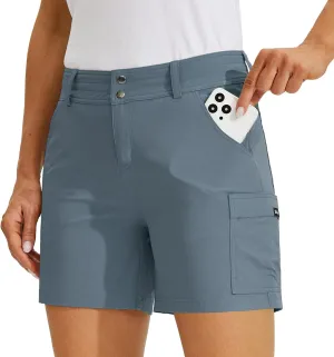 Willit Women's Golf Cargo Shorts Quick Dry Hiking Athletic Casual Summer Shorts with Pockets 5"