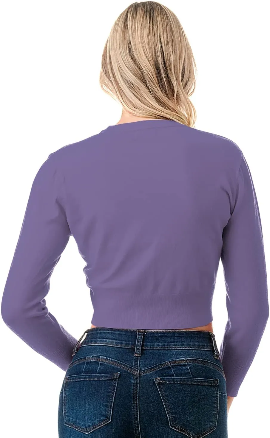 Women's 3/4 Sleeve Soft Open Front Cropped Sweater Cardigan (S-XXL)