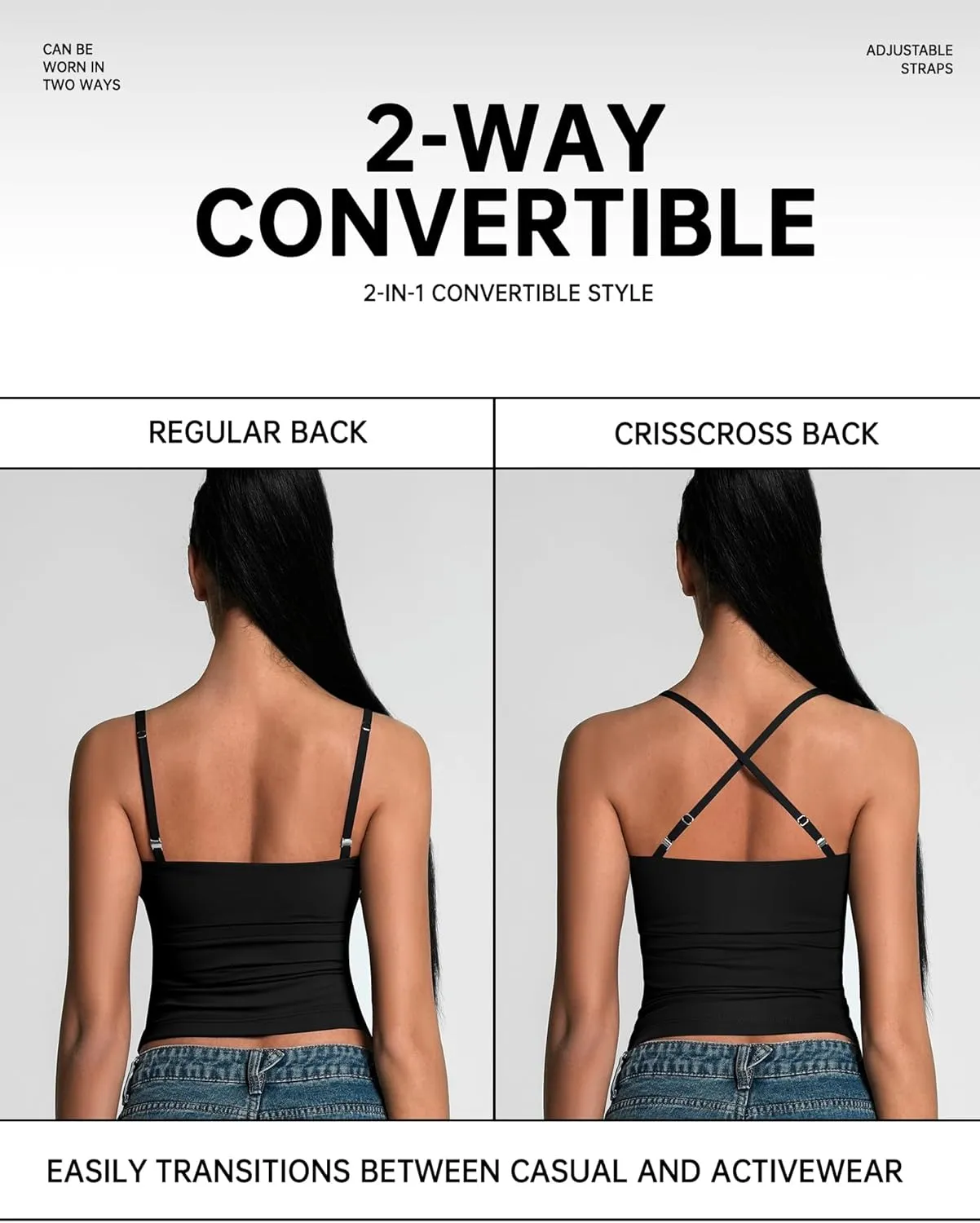 Women's Scoop Neck Tank Top Adjustable Spaghetti Strap Camisole Sleeveless Going Out y2k Tops Slim Fit Cami Tank
