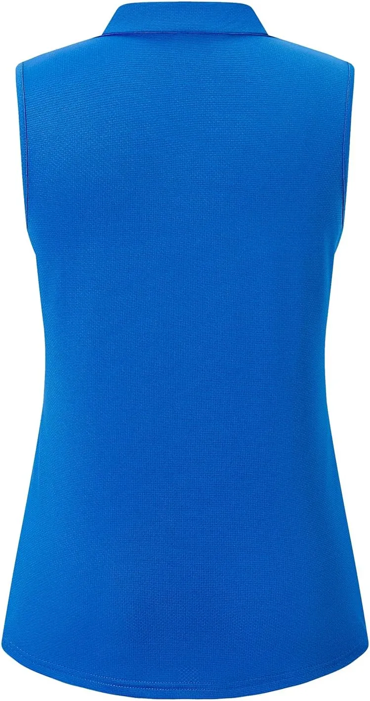Womens Sleeveless Golf Polo Shirts Lightweight Tennis Sport Tops